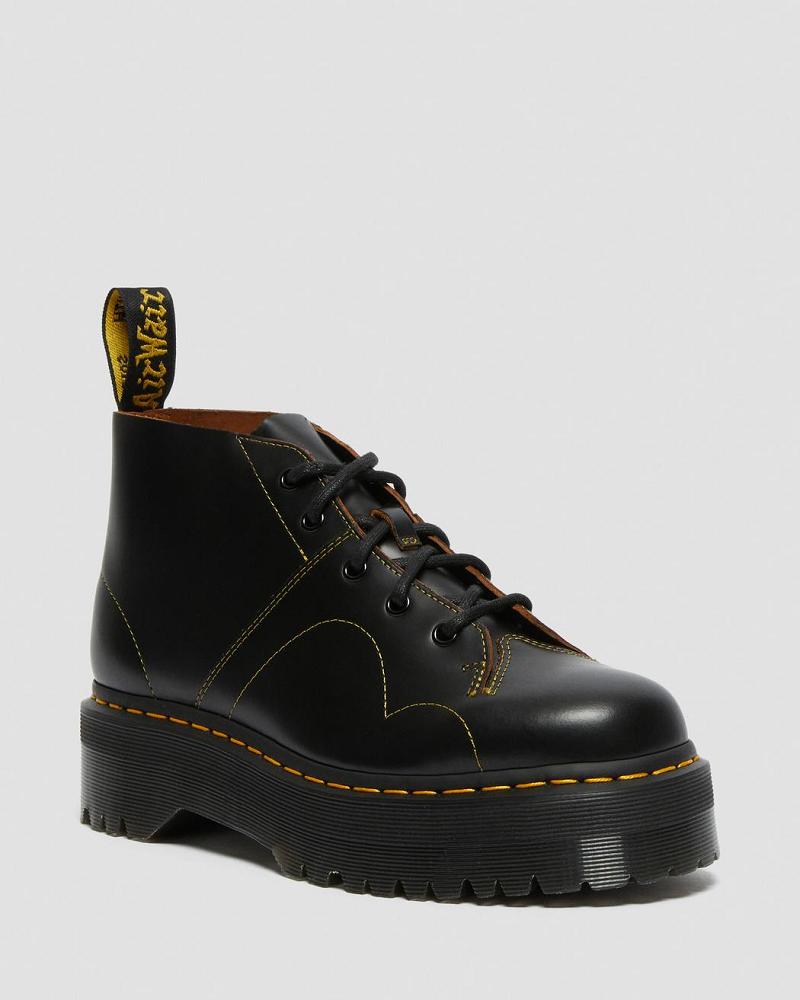 Botas De Mono Dr Martens Church Plataforma Hombre Negros | MX 262AHK